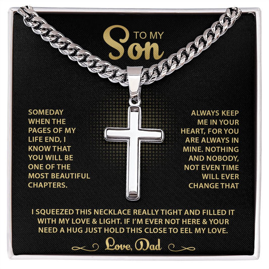 My Son| My Love & Light - Cuban Link With Cross Chain