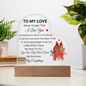 TO MY LOVE | Acrylic Heart Plaque