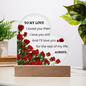 TO MY LOVE | ALWAYS | Heart Acrylic Plaque
