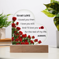 TO MY LOVE | ALWAYS | Heart Acrylic Plaque